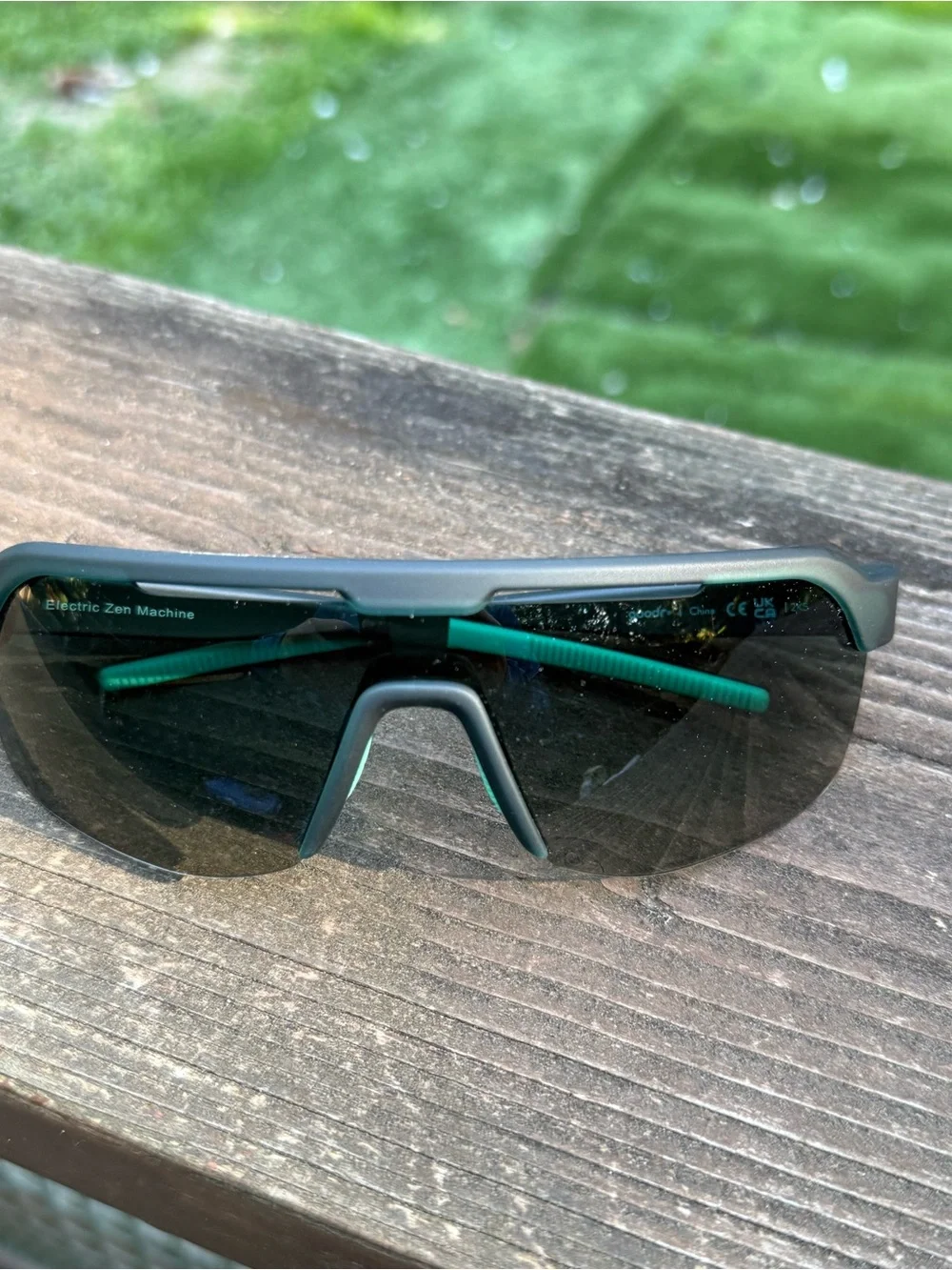 Goodr Sport Wrap Sunglasses in Black with Teal Accents